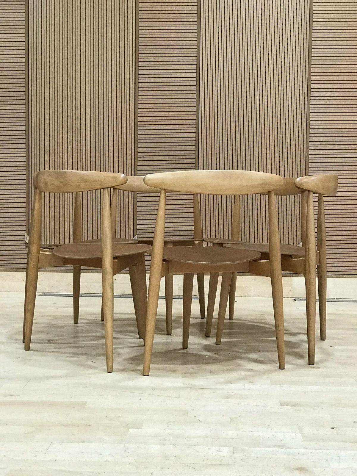 Hans Wegner ‘Heart’ Fh 4103 Teak And Beech Dining Chairs (6) photo furniture