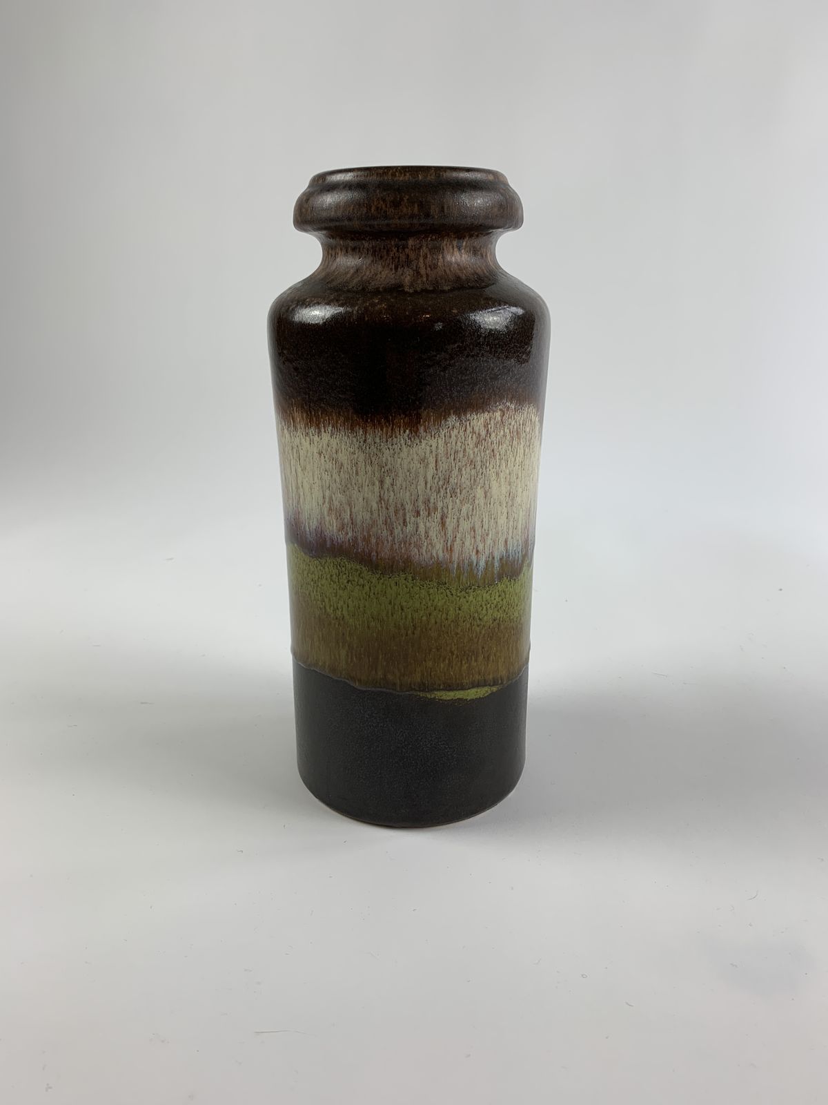 West German Mid Century Scheurich Brown And Green Vase photo for sale