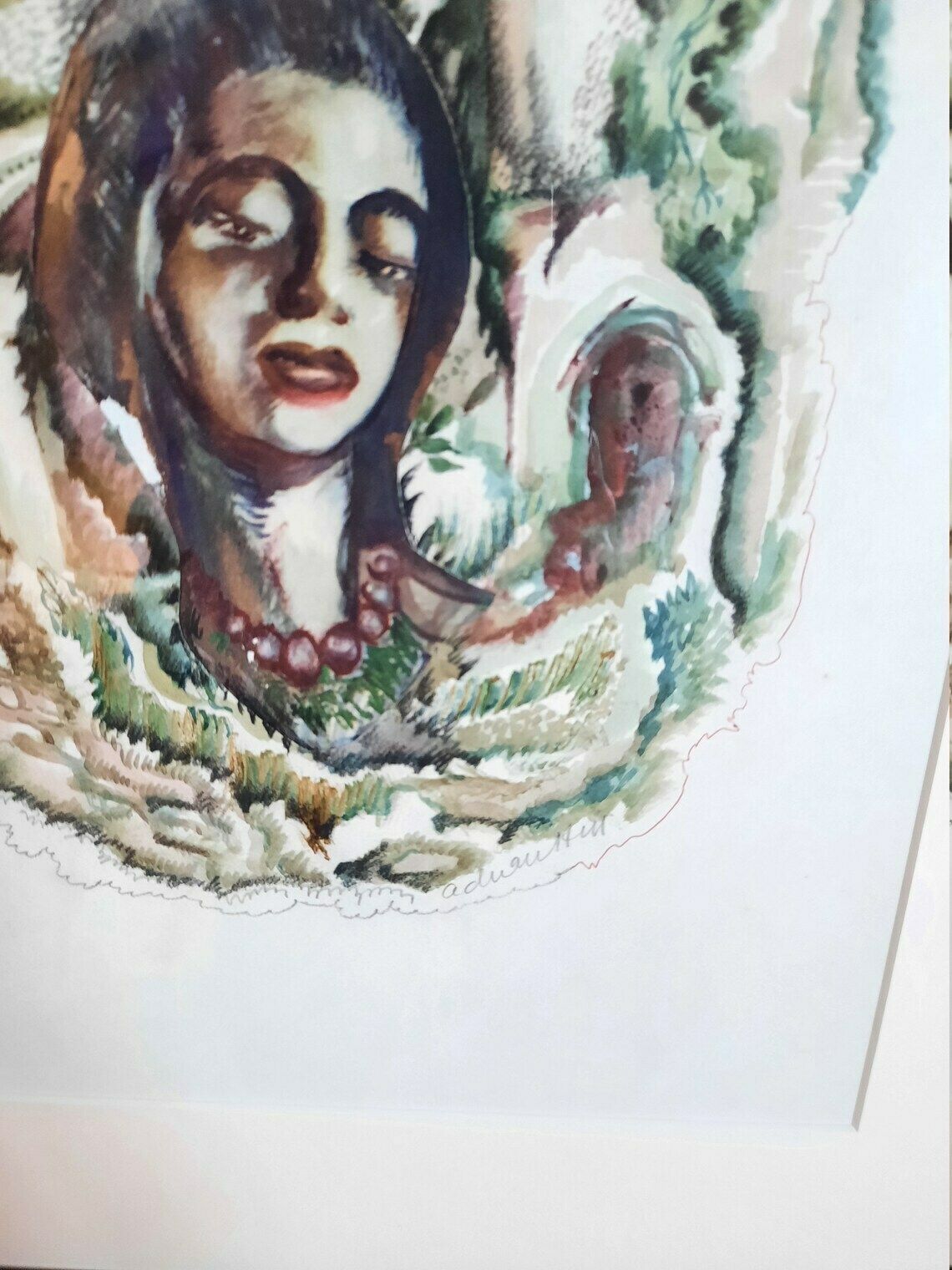 Original Watercolour, Pencil, Pen & Ink Collage By Adrian Hill   Mcm Artist photo furniture