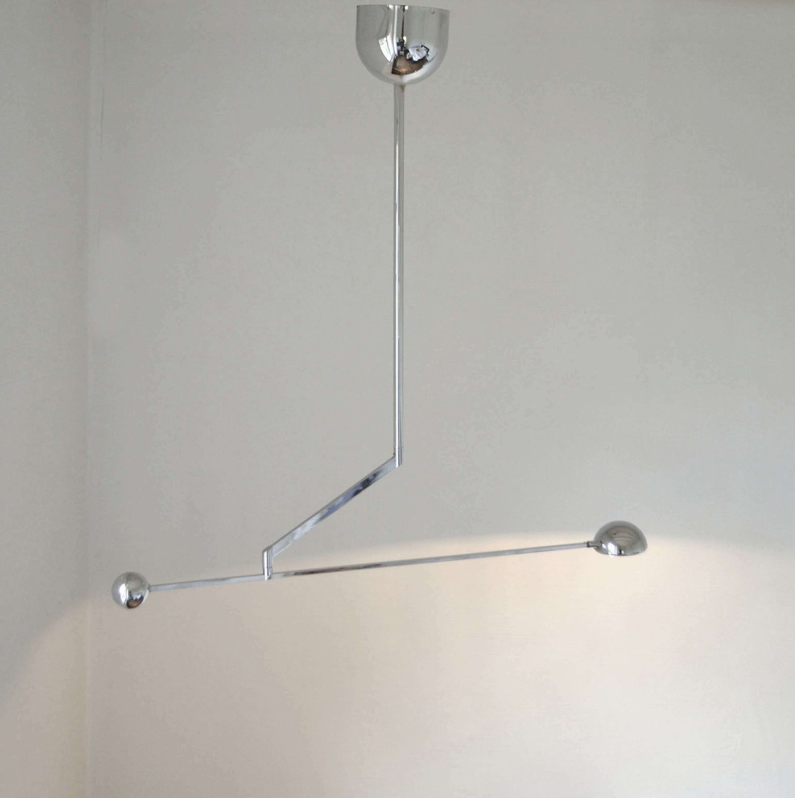 Minimal Chrome Counter Balance Ceiling 1970's Lamp photo furniture