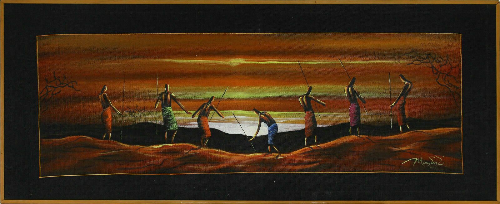 Acrylic African Tribal Painting On Linen