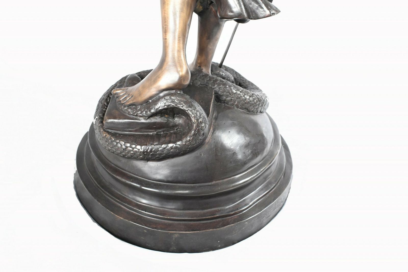Xl French Bronze Statue Lady Justice Scales Figurine Snake photo 1850.0
