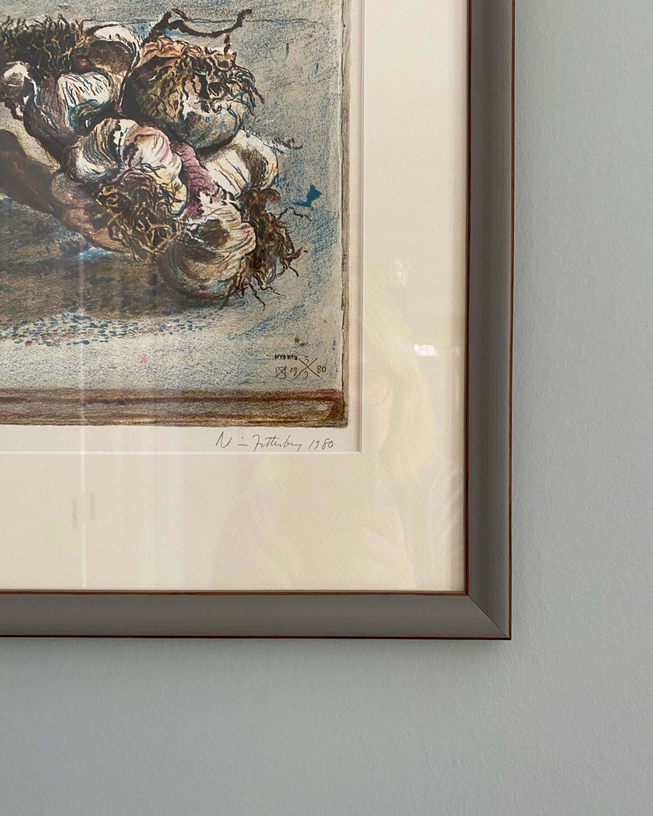 Garlic Lithograph "Vitlöken Från Rom"   Nisse Zetterberg photo furniture