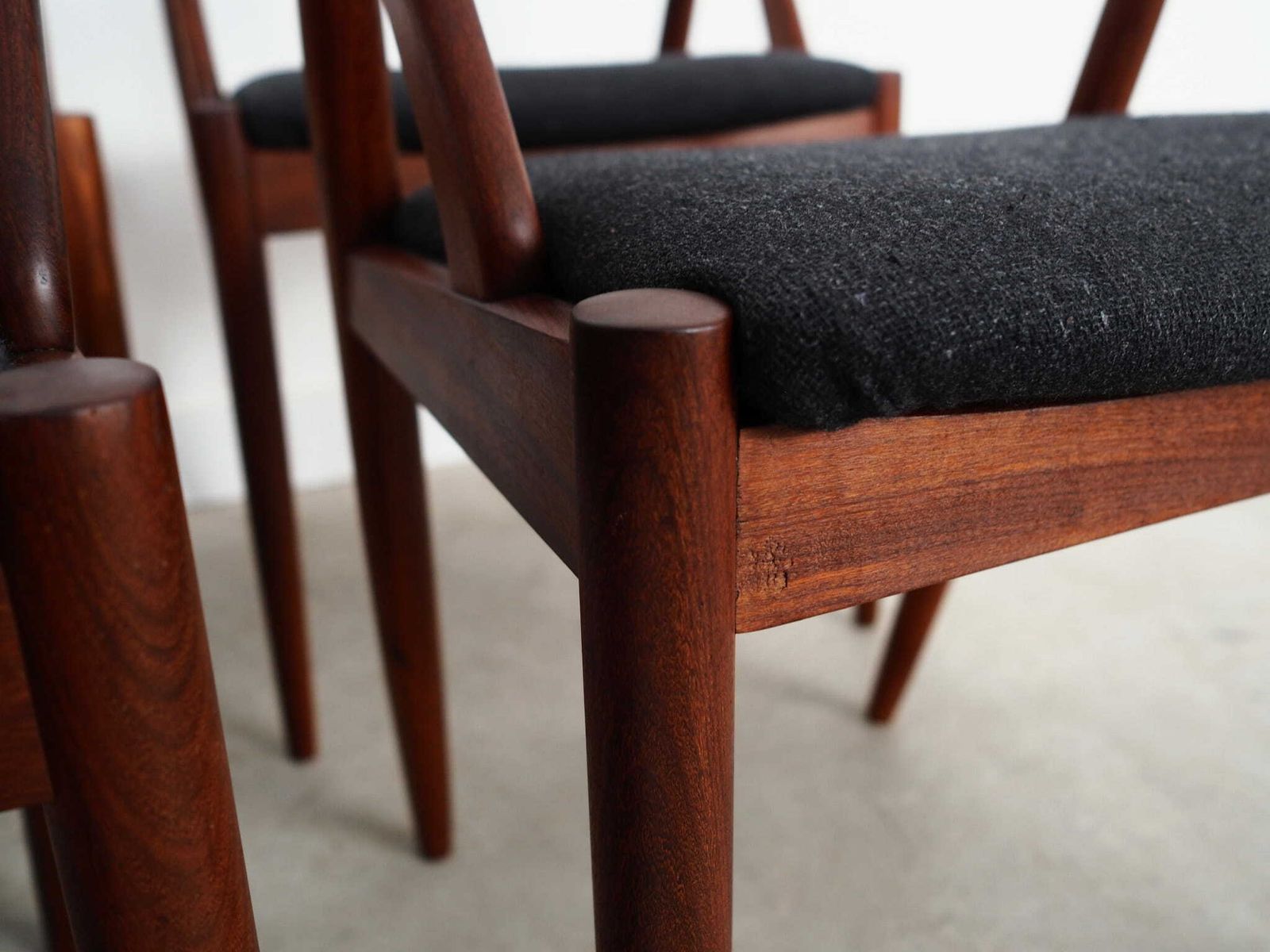 Set Of Four Teak Chairs, Danish Design, 1970s, Designer: Kai Kristiansen photo vintage