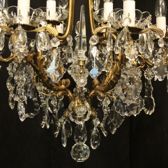 French Pair Of Gilded Bronze Antique Chandeliers photo buy