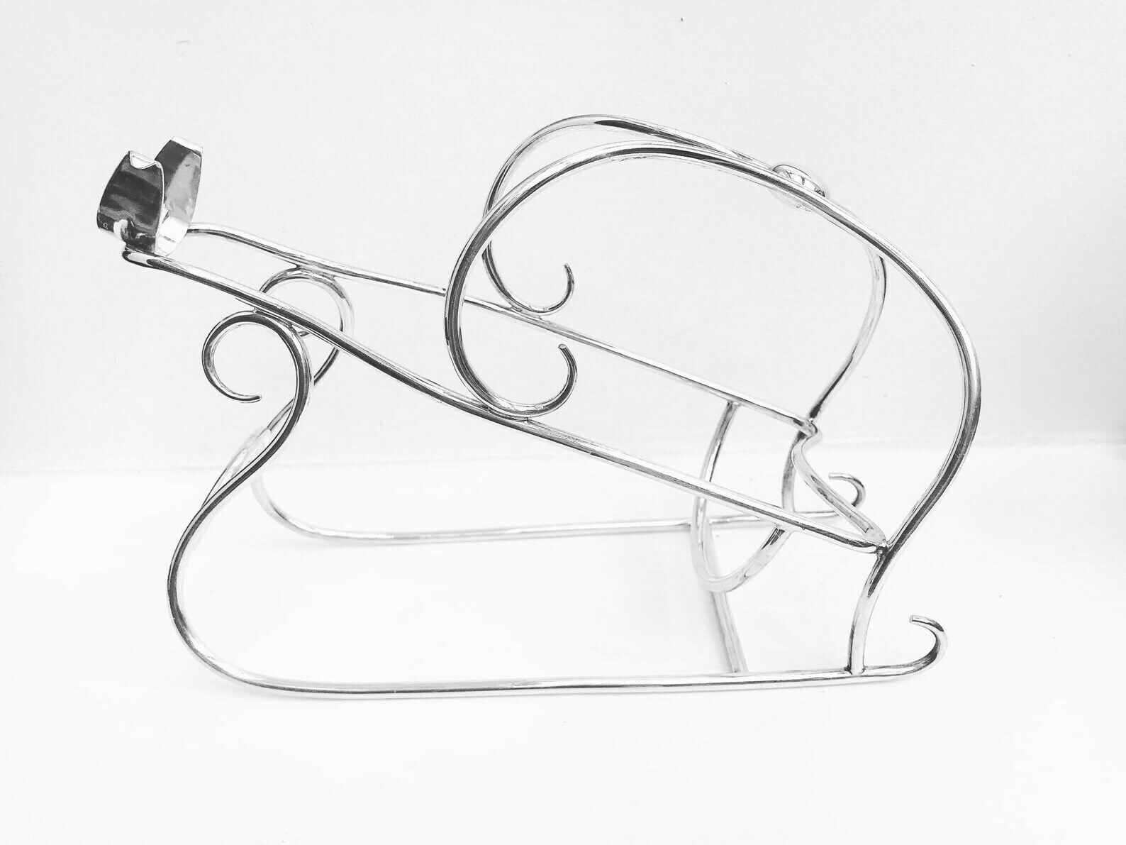 Wine Holder Cradle Bottle Stand Wiskemann Orfèvrerie Belgium. Wine Cradle, Wine Holder Stand Bar Accessories Gift For Him Bar Tools photo for sale