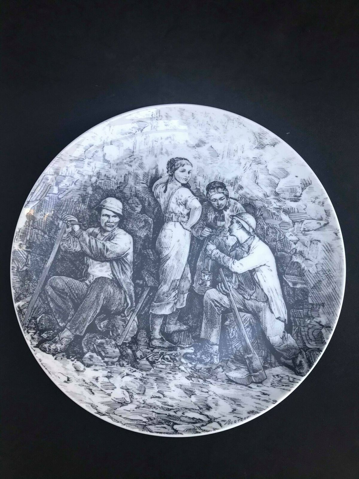 Decoratief Bord Fürstenberg Collectie – Wandbord Zwart Wit Transfer, Keukendecoratie, Verzamelaarsstuk, Landelijke Keuken, Duits Porselein photo vinterior