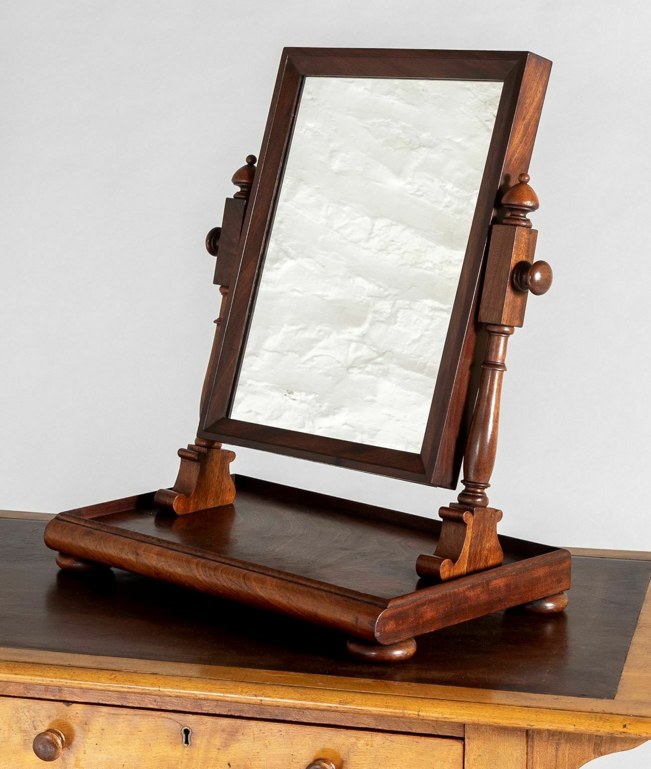 Superb Quality 1920s Antique Dressing Table Swing Mirror With Jewellery Counter