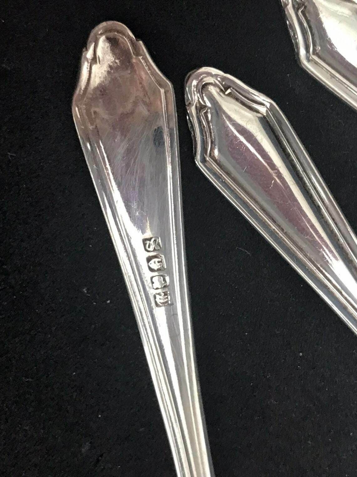 Art Nouveau Verzilverd Theeservies Met Zeef En Lepels – Set Van 6 In Doos – Engeland, Jaren 1910 – Victorian Flatware photo buy