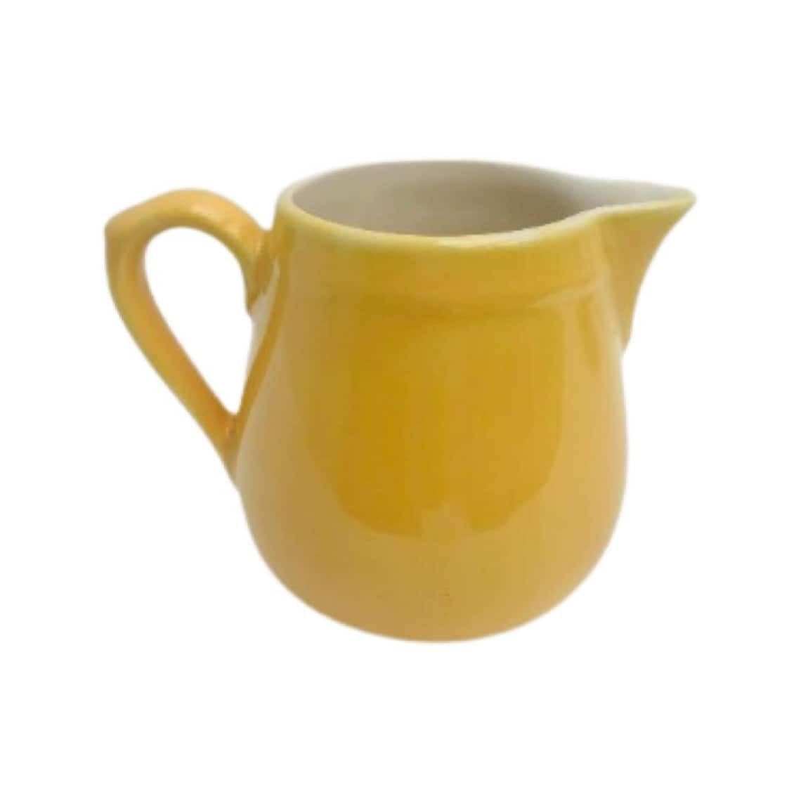 Melkkan Villeroy & Boch Shabby Pastelgeel Pitcher Jaren 1940 Porselein Vervangingsstuk Roomkan Cadeau photo furniture