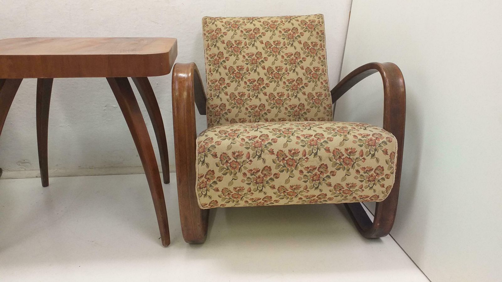 1960 2x Halabala Armchairs H 269 And Spider Table, Czechoslovakia photo vintage