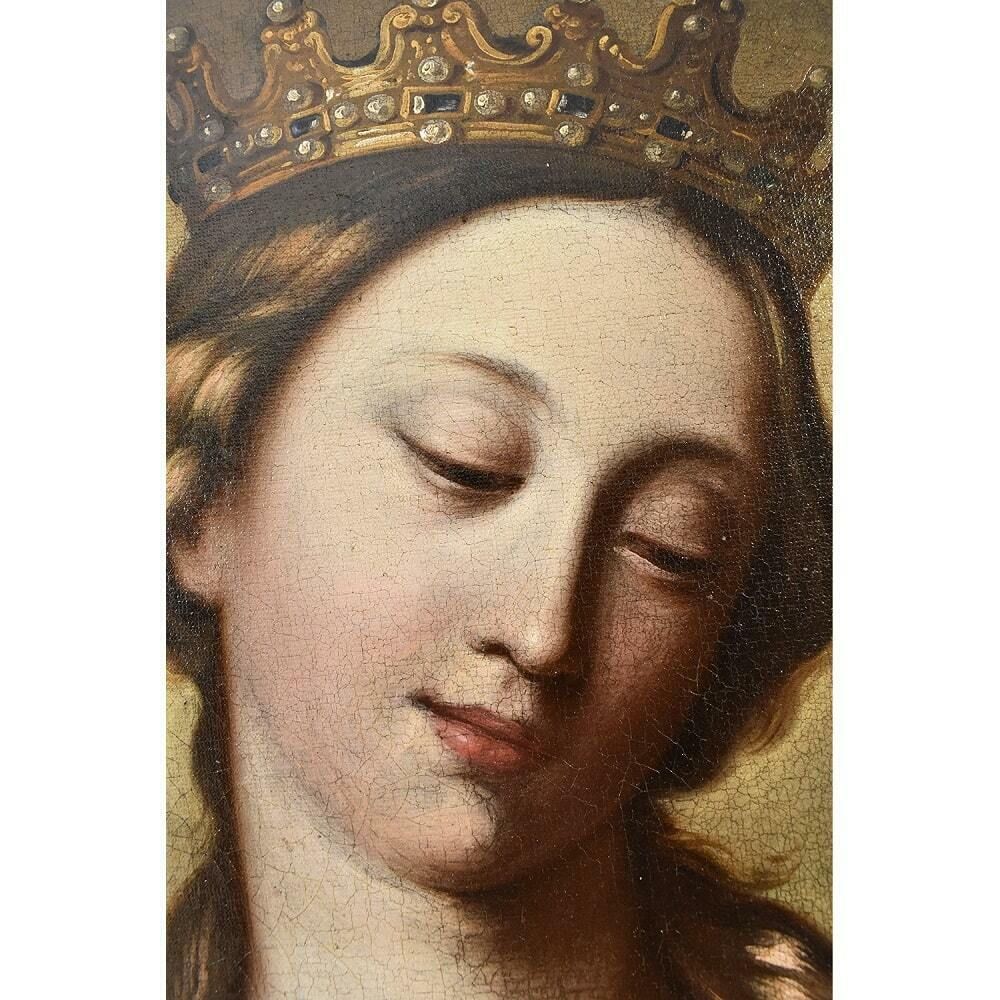 Religious Paintings On Canvas, Christian Paintings, Saint Catherine, 1700s.  (Qrel 338) photo vinterior