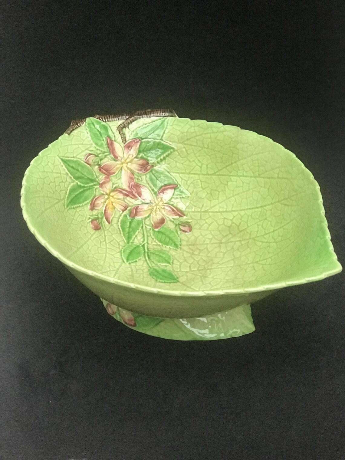 Carltonware Dishes Plate Serving Bowl Green Apple Blossom Plate 4 Pieces Green Decoration Bamboo Lotus English Collectors Antique China photo Home Decor