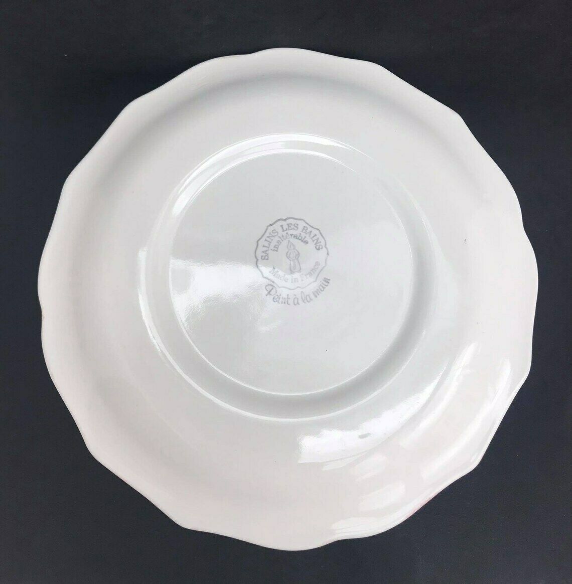 Dessert/ Entree/Cheese Plates Dishes Soft Pink Vintage Majolica Dinnerware Set, Made In The Mid Century By Salins Les Bains Hand Painted photo buy