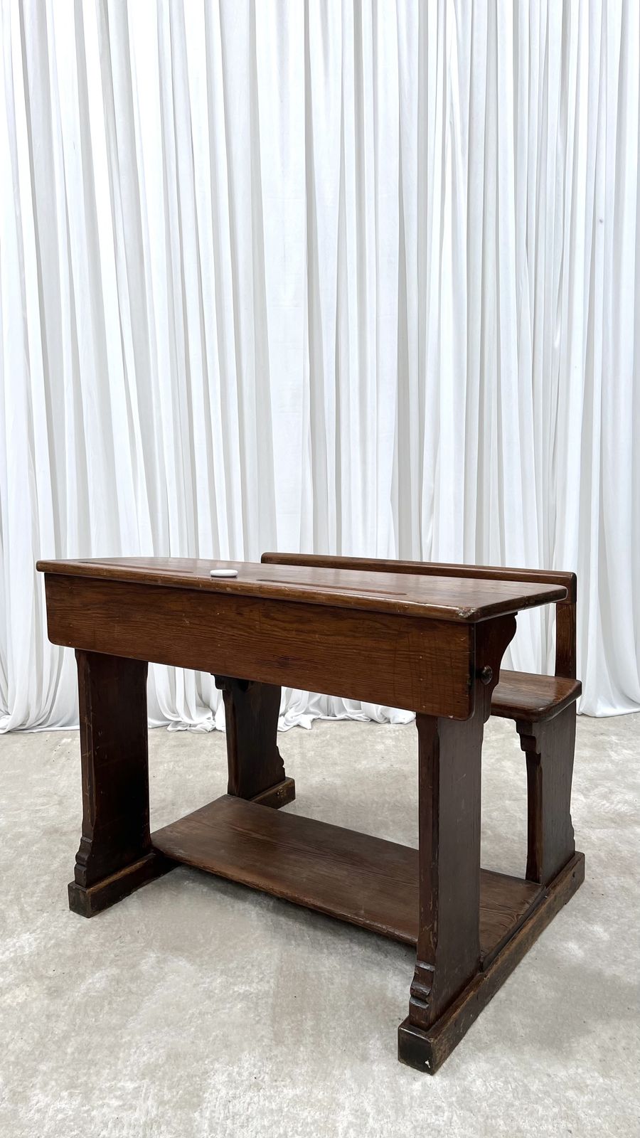 Antique French Two Seater Children’s School Desk photo for sale