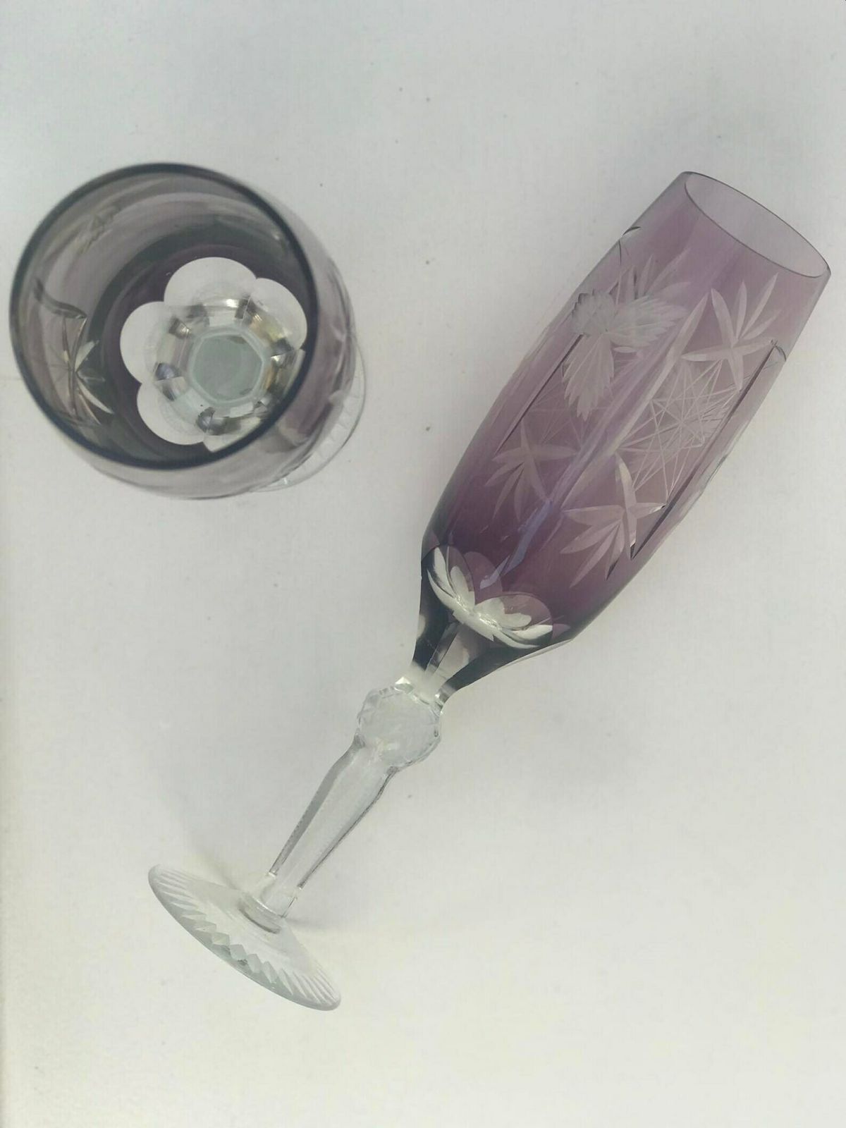 Champagne Coupes Ajka Marsala Bohemian Crystal Amethyst Champagne Flutes Coupes Toasting Celebration Glassware Wedding Glass Collection photo vinterior
