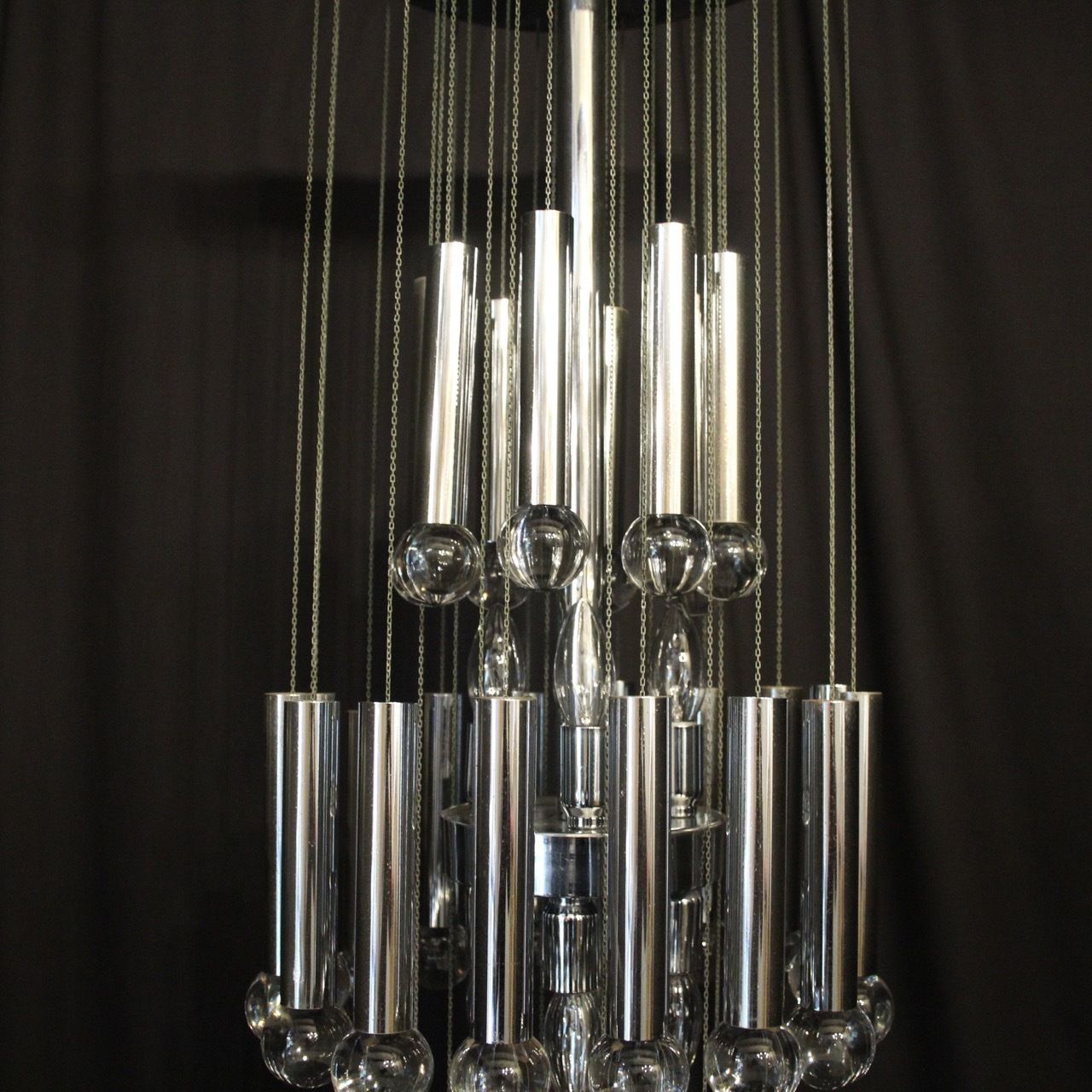 photo vinterior Italian Gaetano Sciolari 9 Light Chandelier