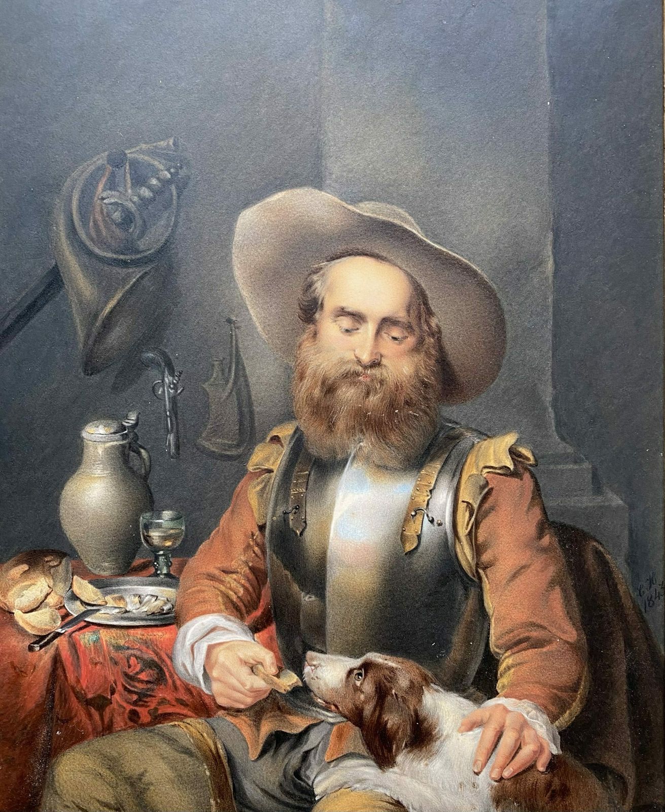 'A Best Friend' Door Carl Haag, Erlangen 1820 – 1915 Oberwesel A. Rhein, Duits Schilder photo furniture
