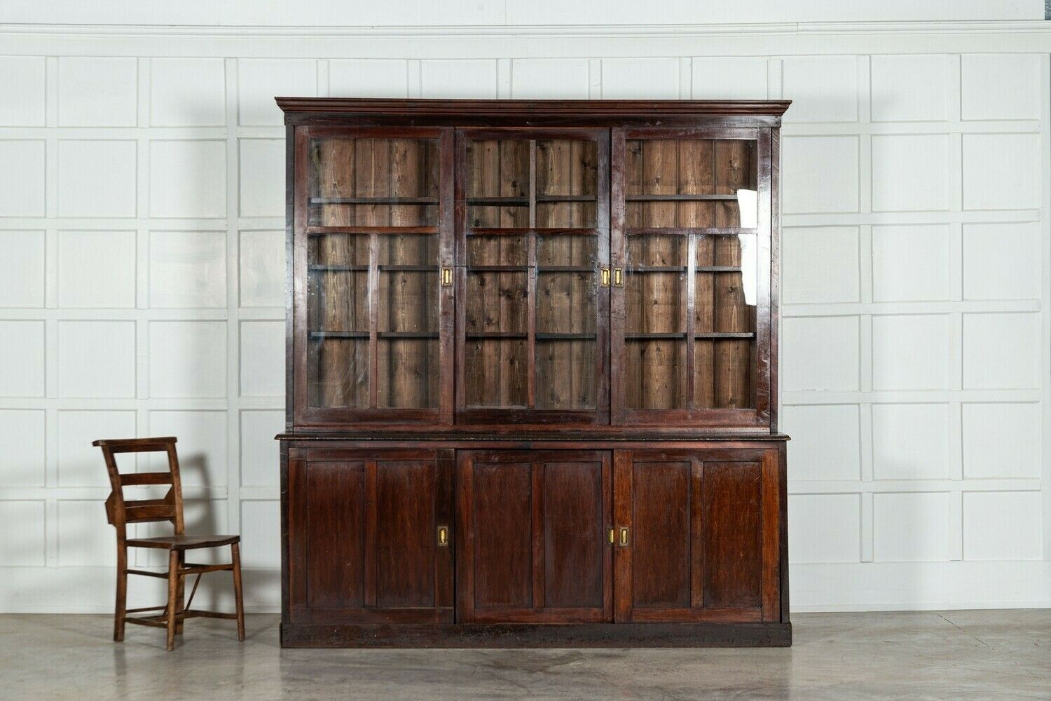 Large 19thc English Mahogany & Pine Haberdashery Glazed Cabinet photo 8913.0