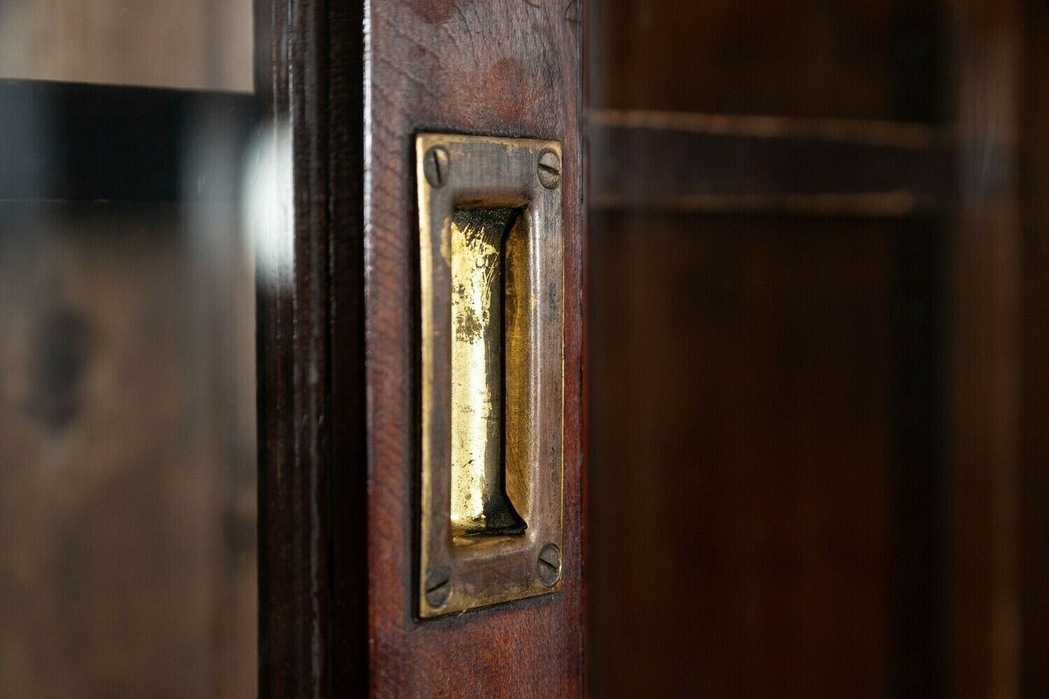 photo for sale Large 19thc English Mahogany & Pine Haberdashery Glazed Cabinet