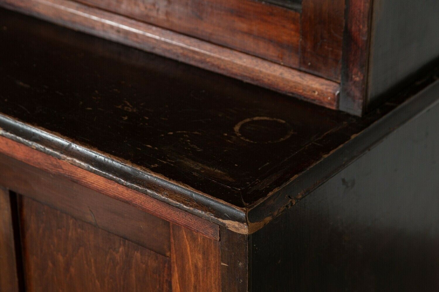 Furniture Large 19thc English Mahogany & Pine Haberdashery Glazed Cabinet photo