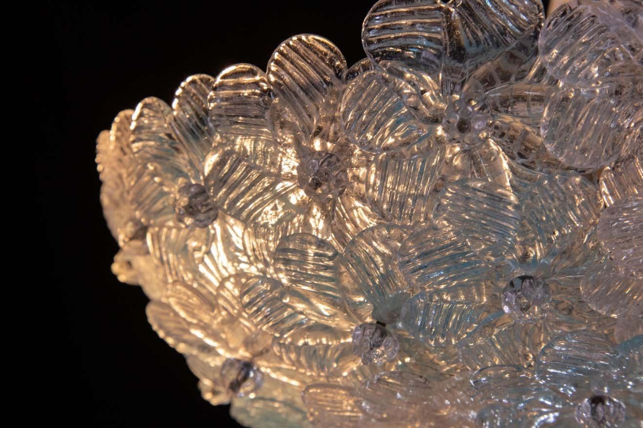 Murano Flush Mount Flower And Metal By Seguso For Venini, Italy, 1960s photo 1330.0