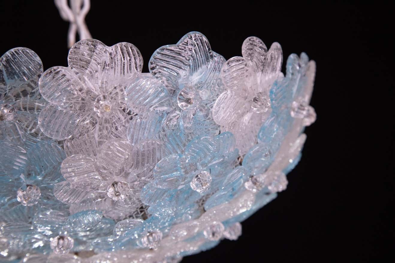 1330.0 Murano Flush Mount Flower And Metal By Seguso For Venini, Italy, 1960s photo