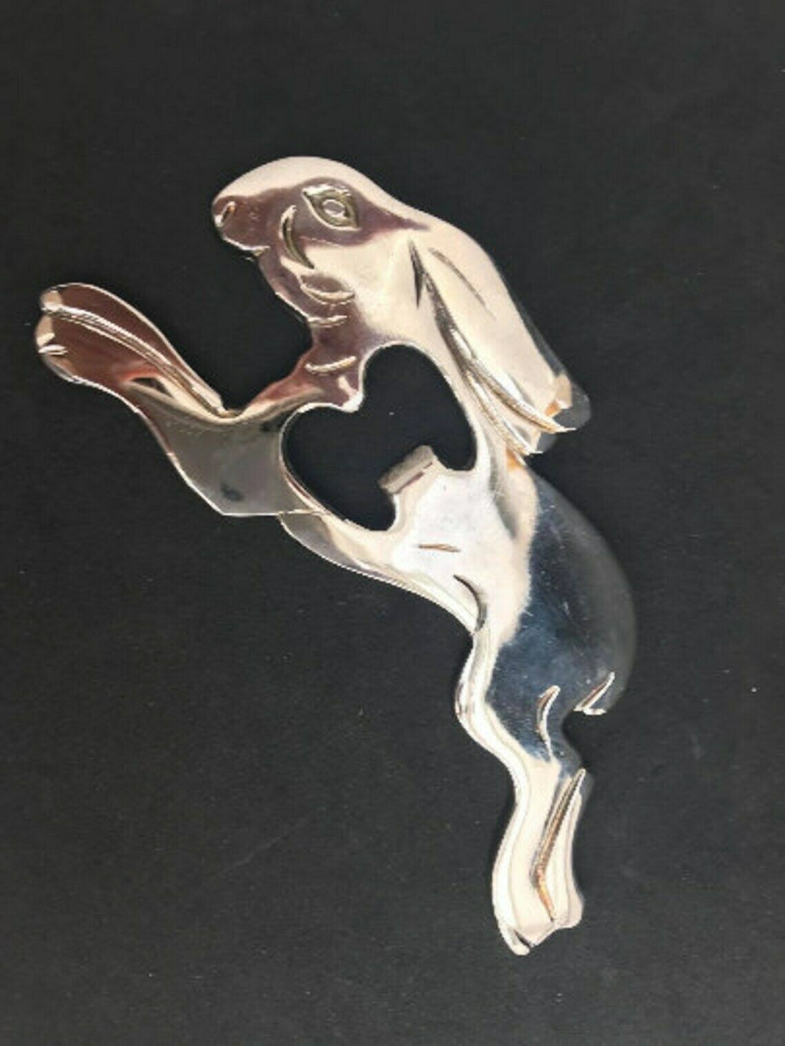 Home Decor Bottle Opener Art Deco Silver Plated Bottle Opener Rabbit Hare Hunt Gift Hunter Decor Bar Accessory Animal 1930s Bar Decor Bar Accents photo
