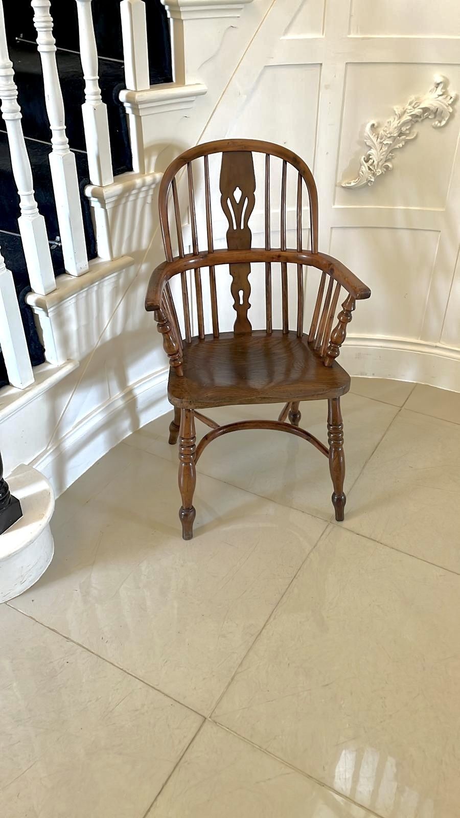 Antique Quality Child’s Yew Wood Windsor Chair photo 1445.0