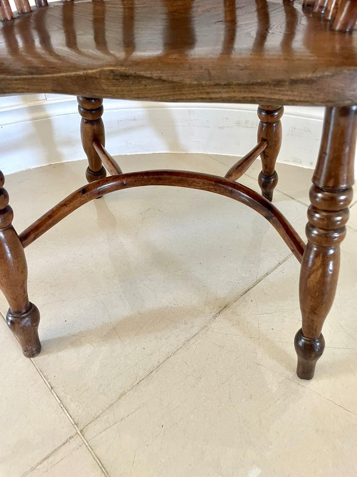 1445.0 Antique Quality Child’s Yew Wood Windsor Chair photo