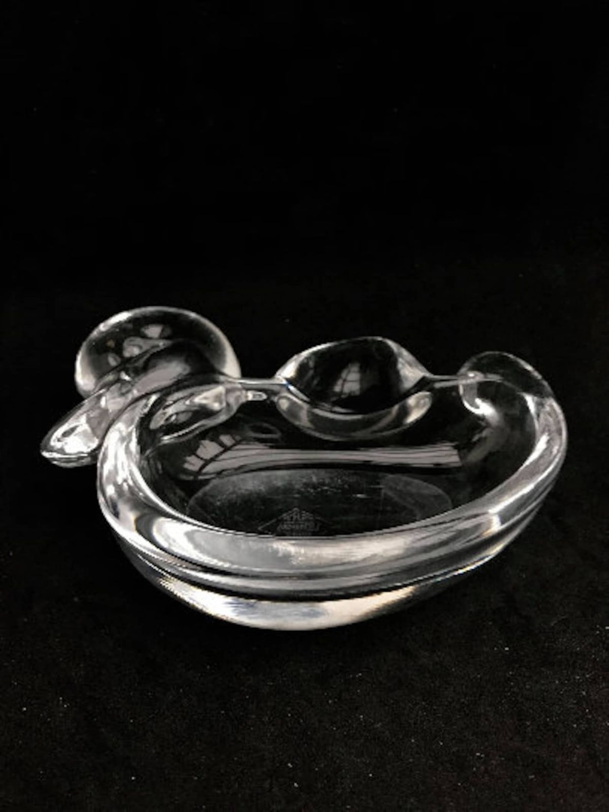 Ashtray Paperweight Bowl Duck Bird Shaped Heavy Crystal Cigar Ashtray By Art Vannes France Art Glass Dove Clear Gift For Her Wedding Gift photo vinterior