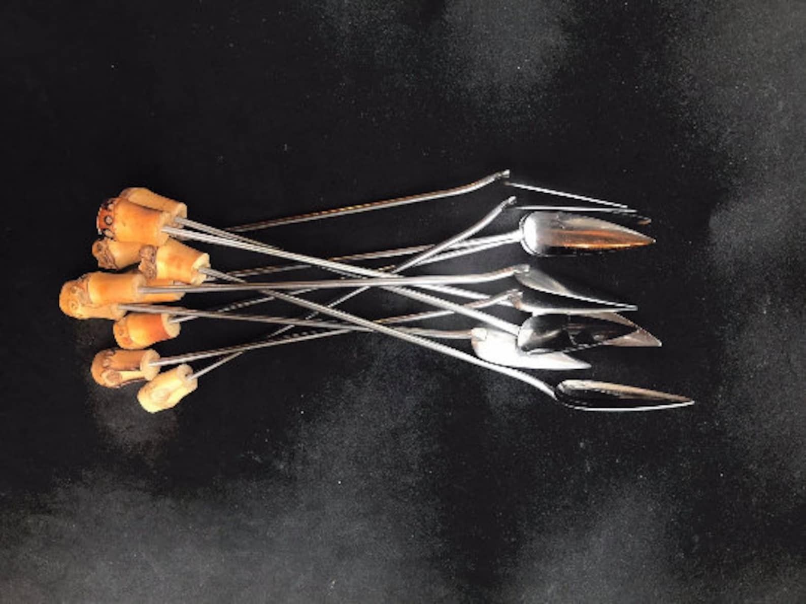 Bar Stirrers Spoons Cocktail Champagne Sticks Set Of 10 Plated Bar Tools Bar Cart Accessories Bartender Mixing Tools Gift For Him photo buy