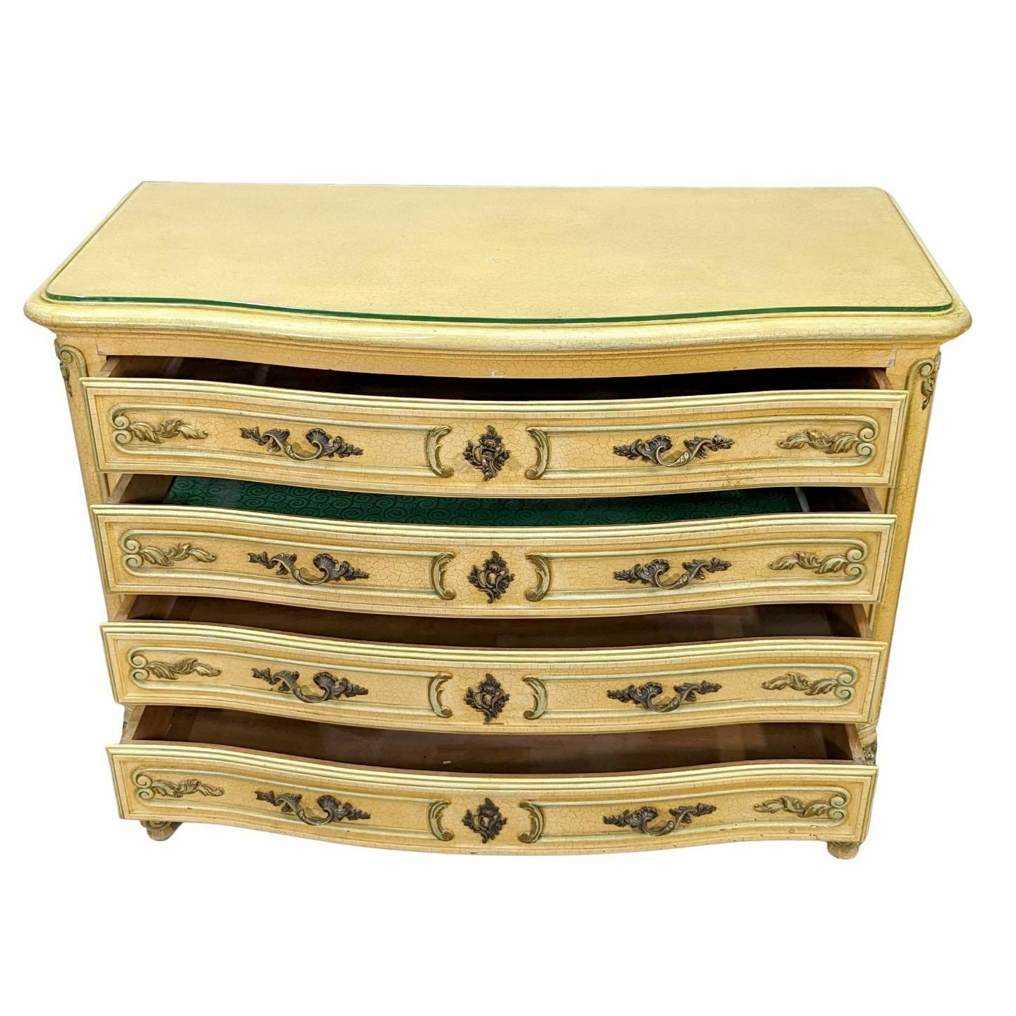 Venetian Chest Of Drawers Lacquered Cream And Gold Xxth photo Furniture