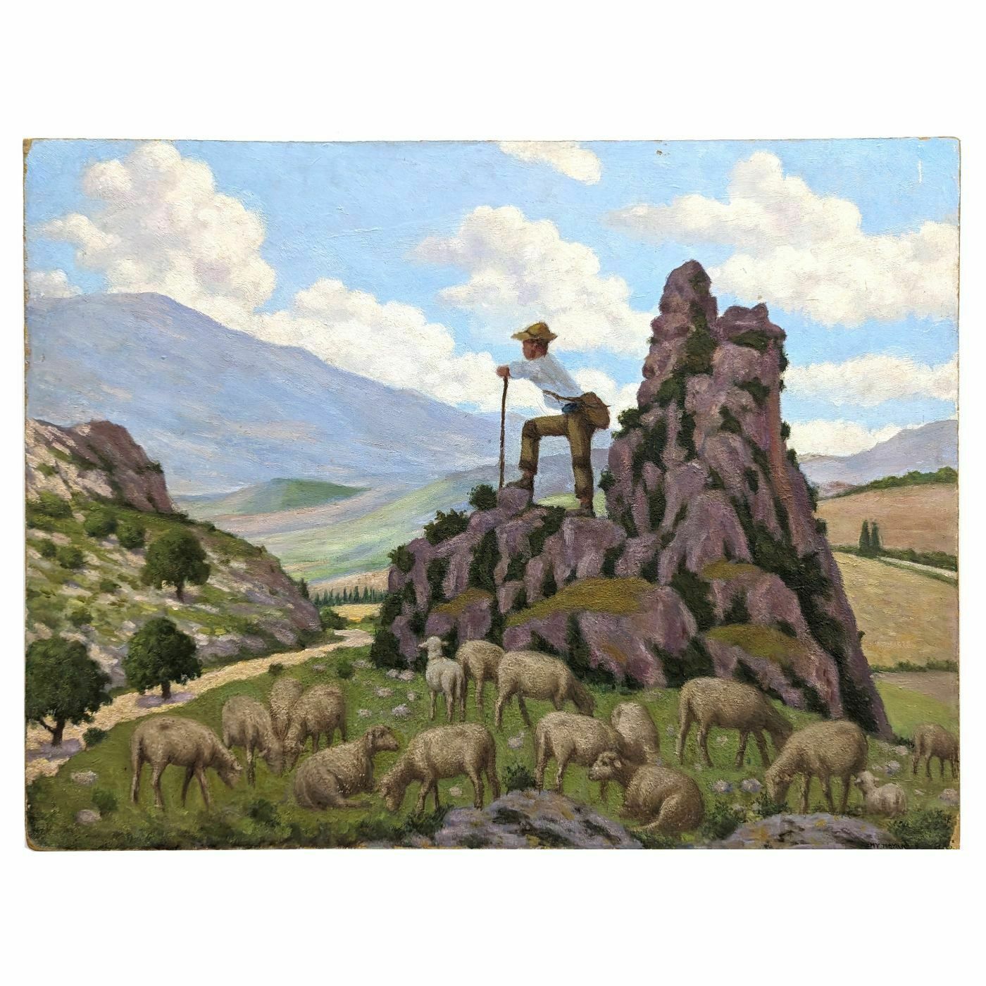 Oil On Canvas Pastoral Scene Provencal School Remy Mayan