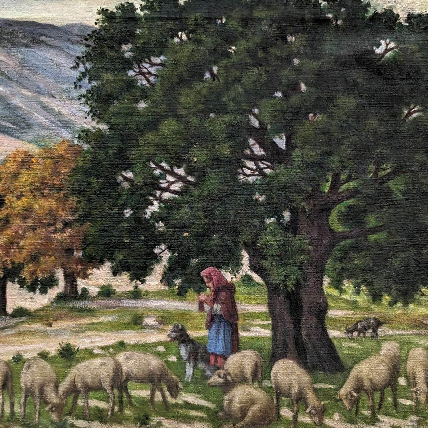 Oil On Canvas Pastoral Scene Provencal School Remy Mayan photo furniture