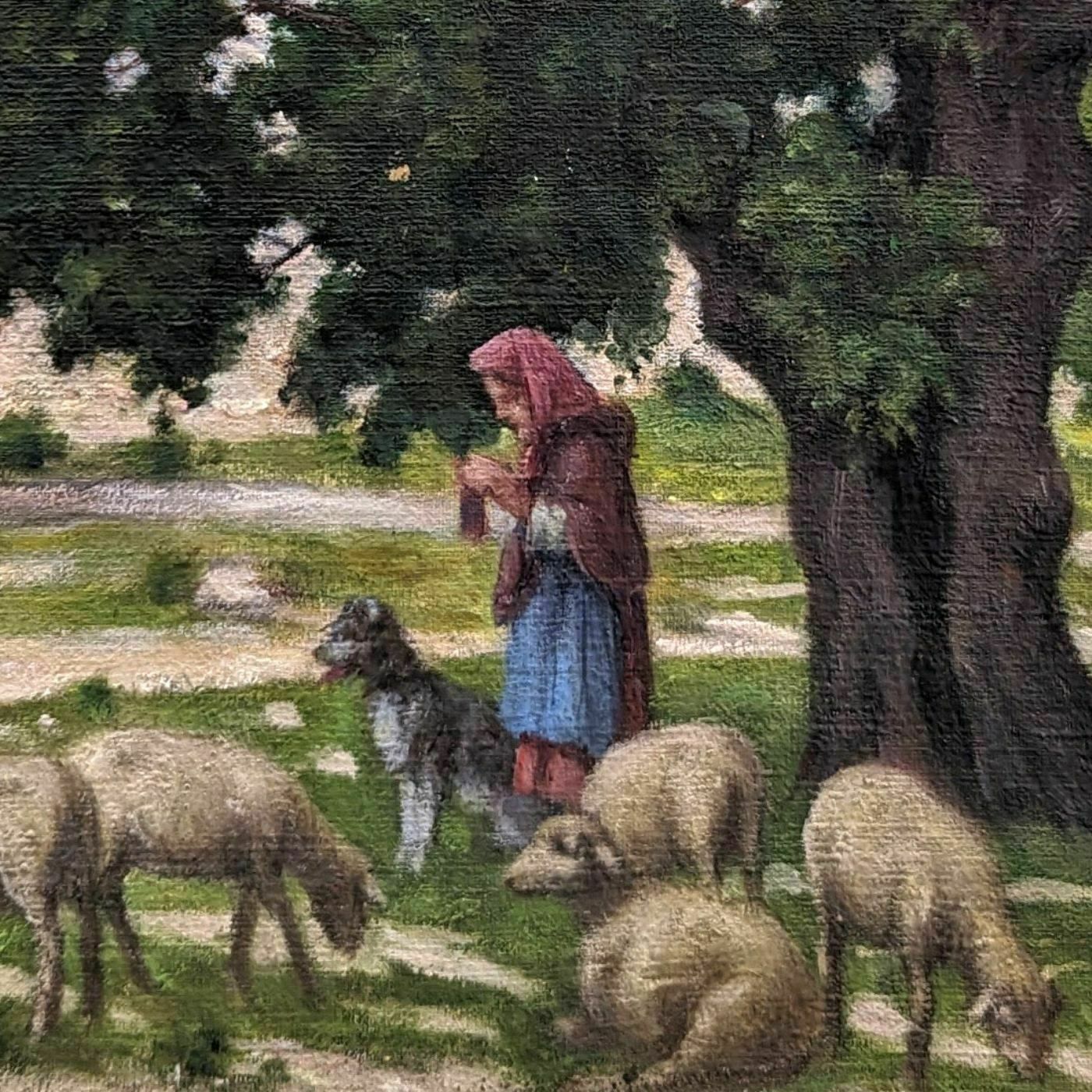 Oil On Canvas Pastoral Scene Provencal School Remy Mayan photo for sale
