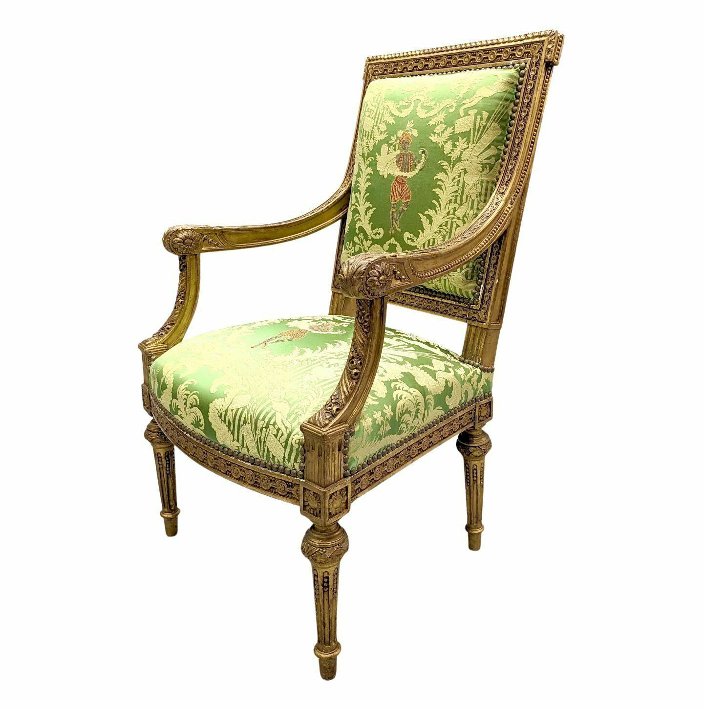 Armchair In Gilded Wood XIX In Louis XVI Style photo furniture
