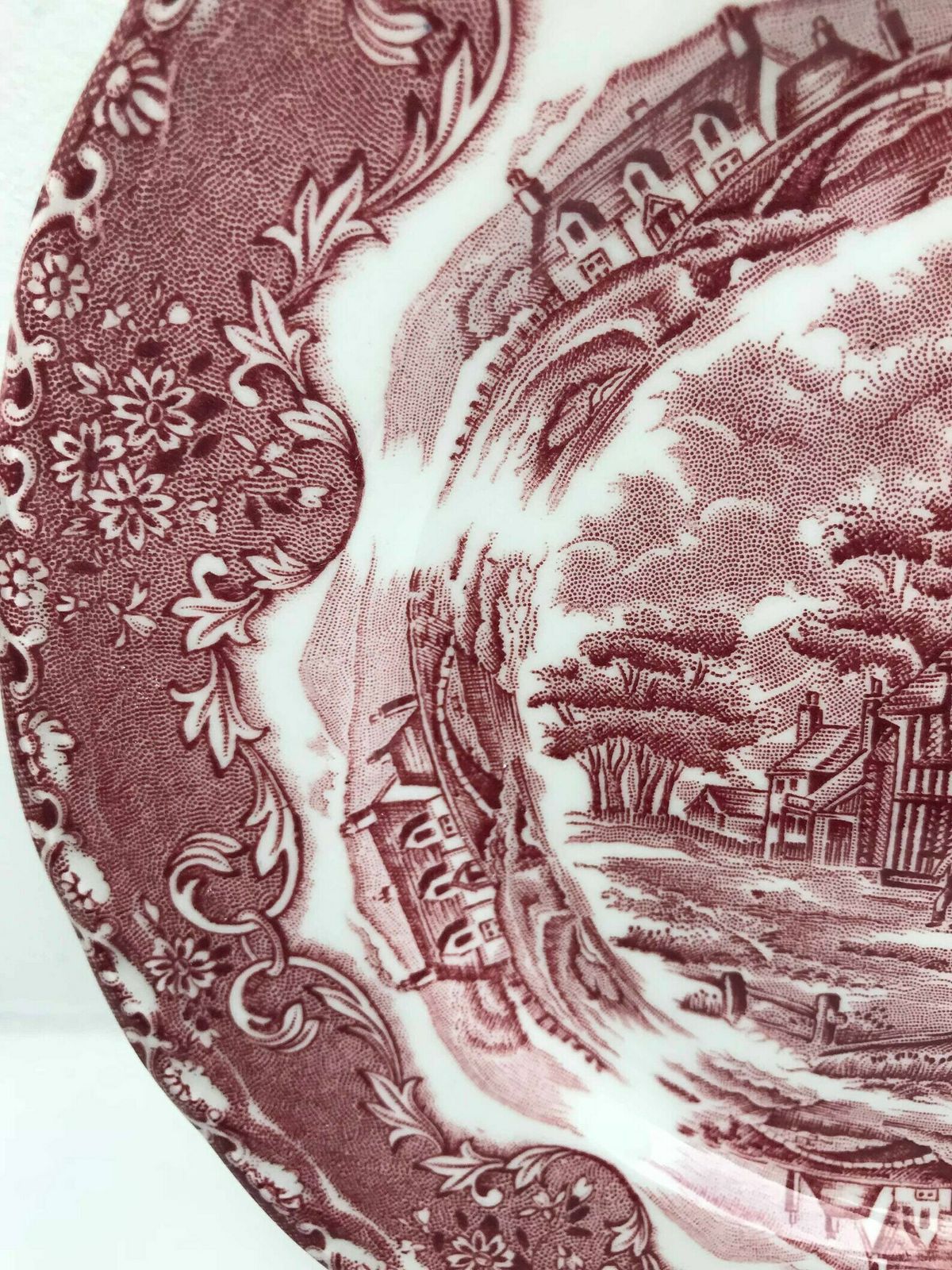 Red Transferware Vintage Grindley English Country Inns Side Plate Salad English Country photo buy