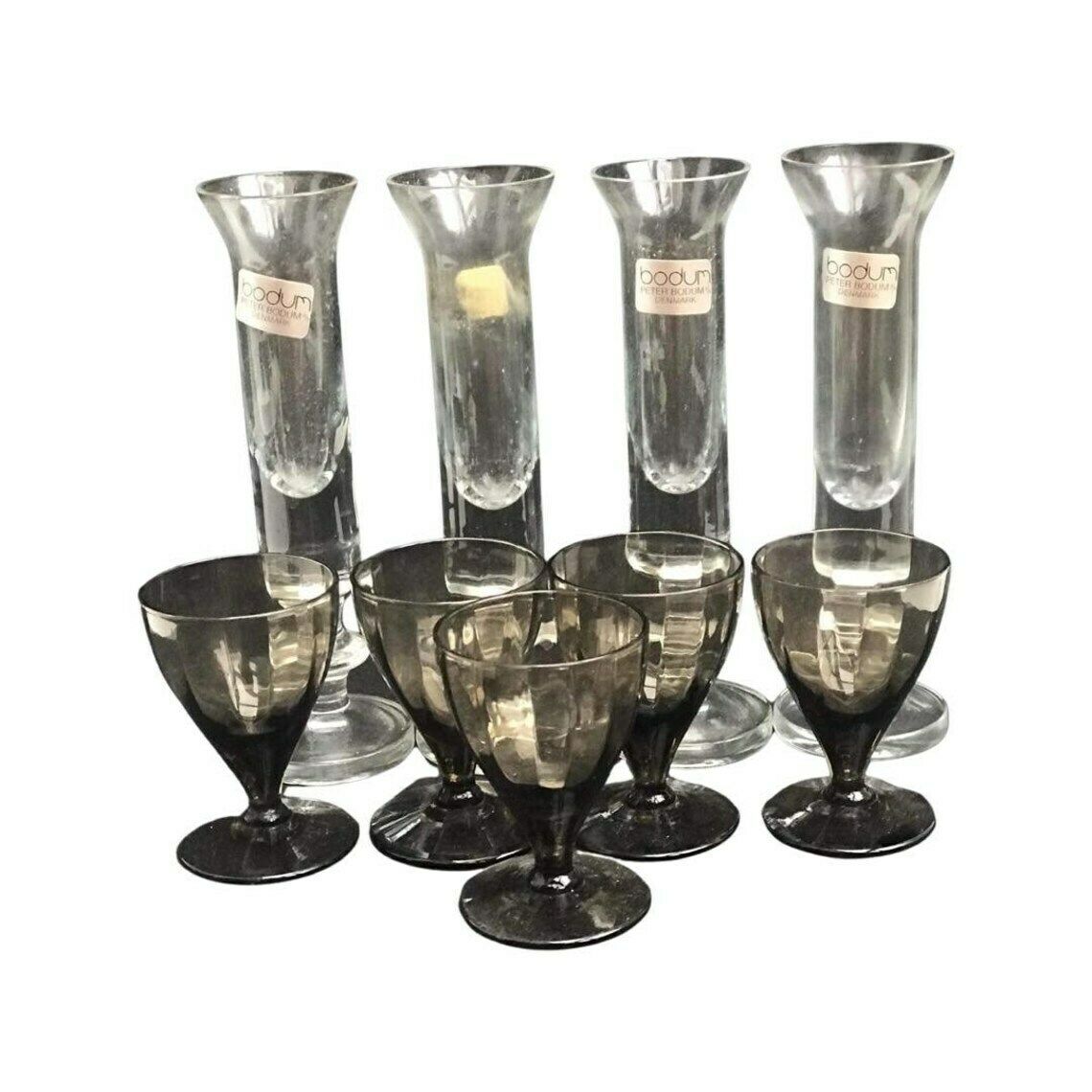 Vintage Schnapps Vodka Liqueur 4 Glasses Peter Bodum Design Scandinavian Art Glass Danish Design Bar Cart Styling Gift For Him Gift Friend photo furniture