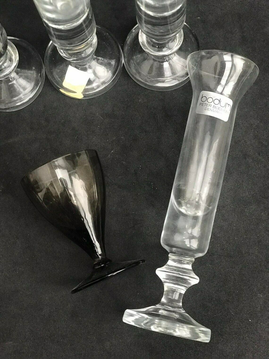 Vintage Schnapps Vodka Liqueur 4 Glasses Peter Bodum Design Scandinavian Art Glass Danish Design Bar Cart Styling Gift For Him Gift Friend photo vintage