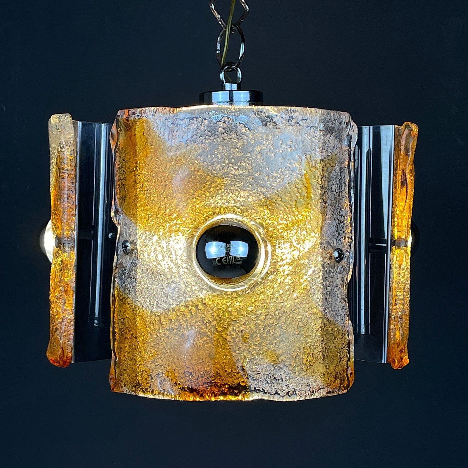 Mid Century Ice Murano Glass Chandelier By Av Mazzega Italy 1970s photo Lighting