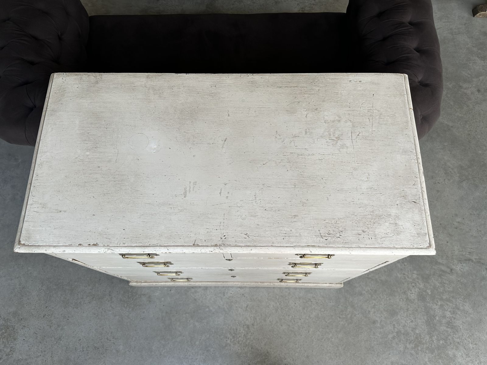 Large Antique 19th Century Painted Chest With Drawers Stunning Brass Handles photo Furniture