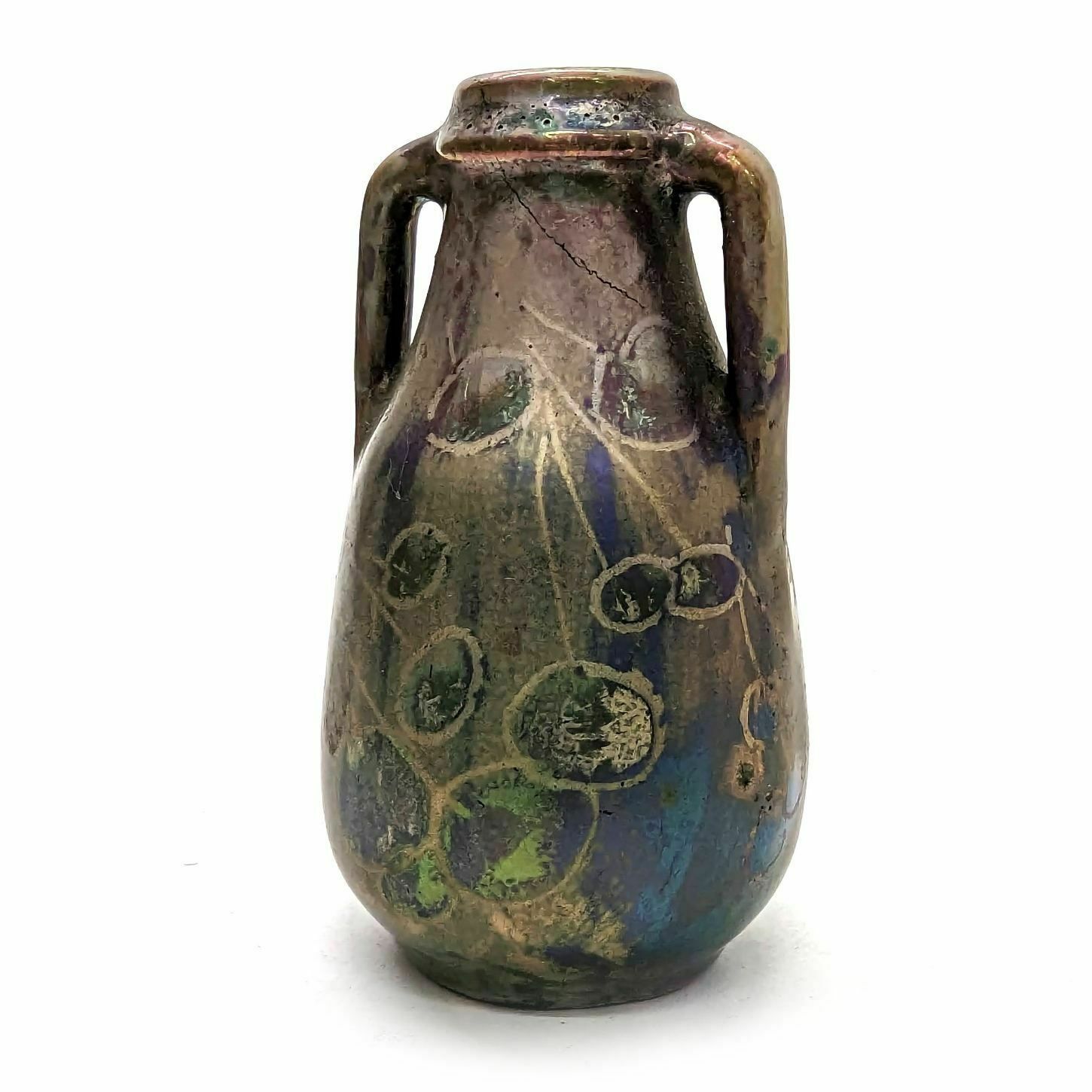 Pair Of Miniature Vases With Handle In Iridescent Earthenware Airebelle (Var) photo Home Decor