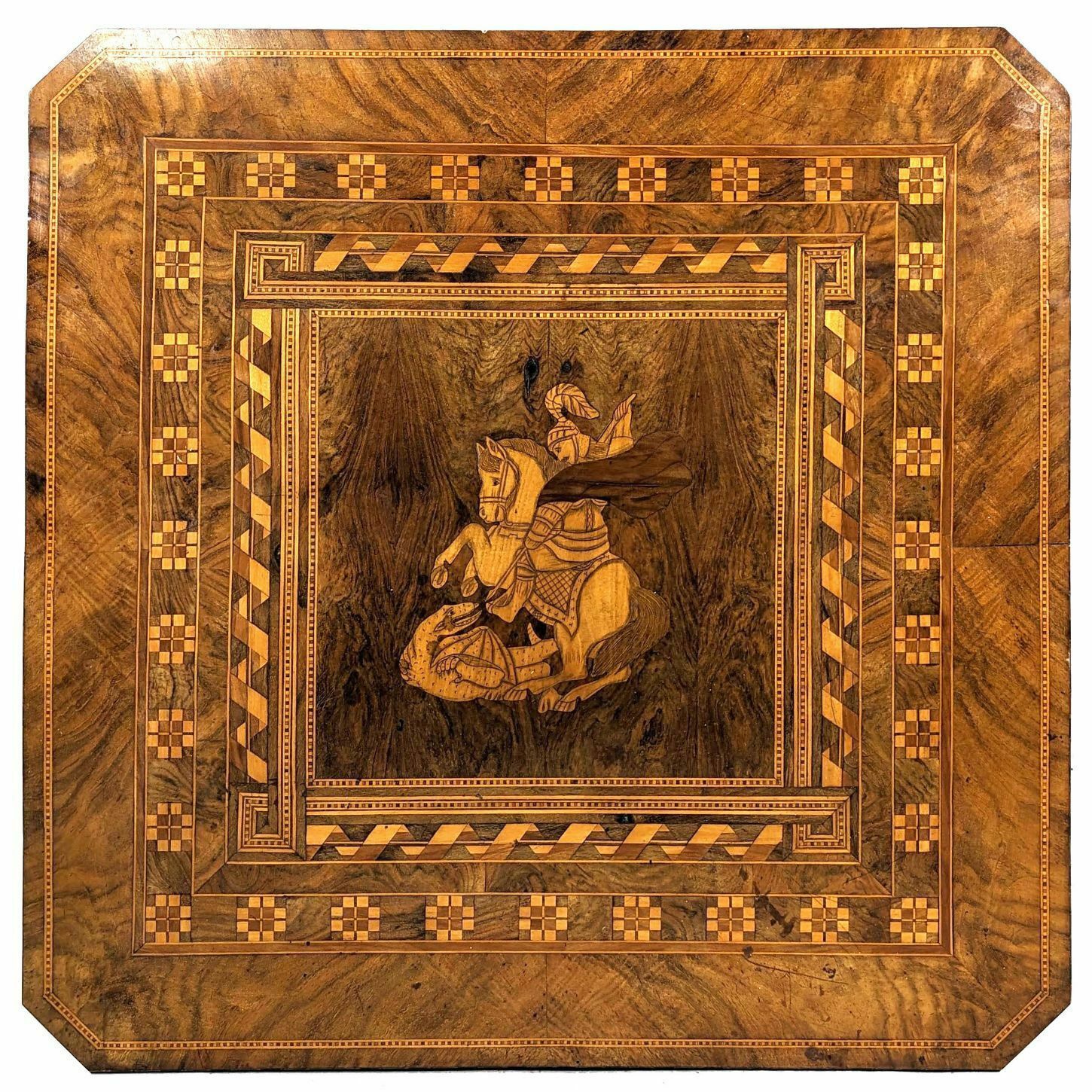 Italian Pedestal Table From Sorrento Richly Inlaid 19th Century photo for sale