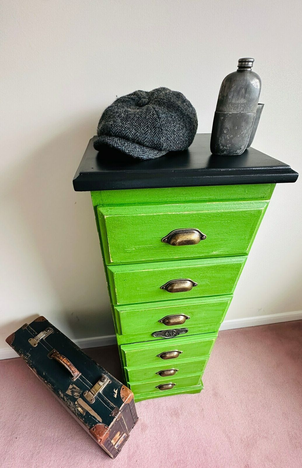 Emerald Green Tallboy – Upcycled Train Rail Railway photo vintage