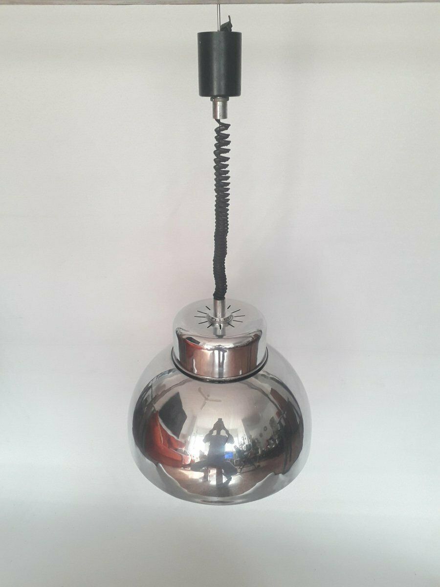 Chromed Hanging Pendant Lamp, 1970s photo furniture