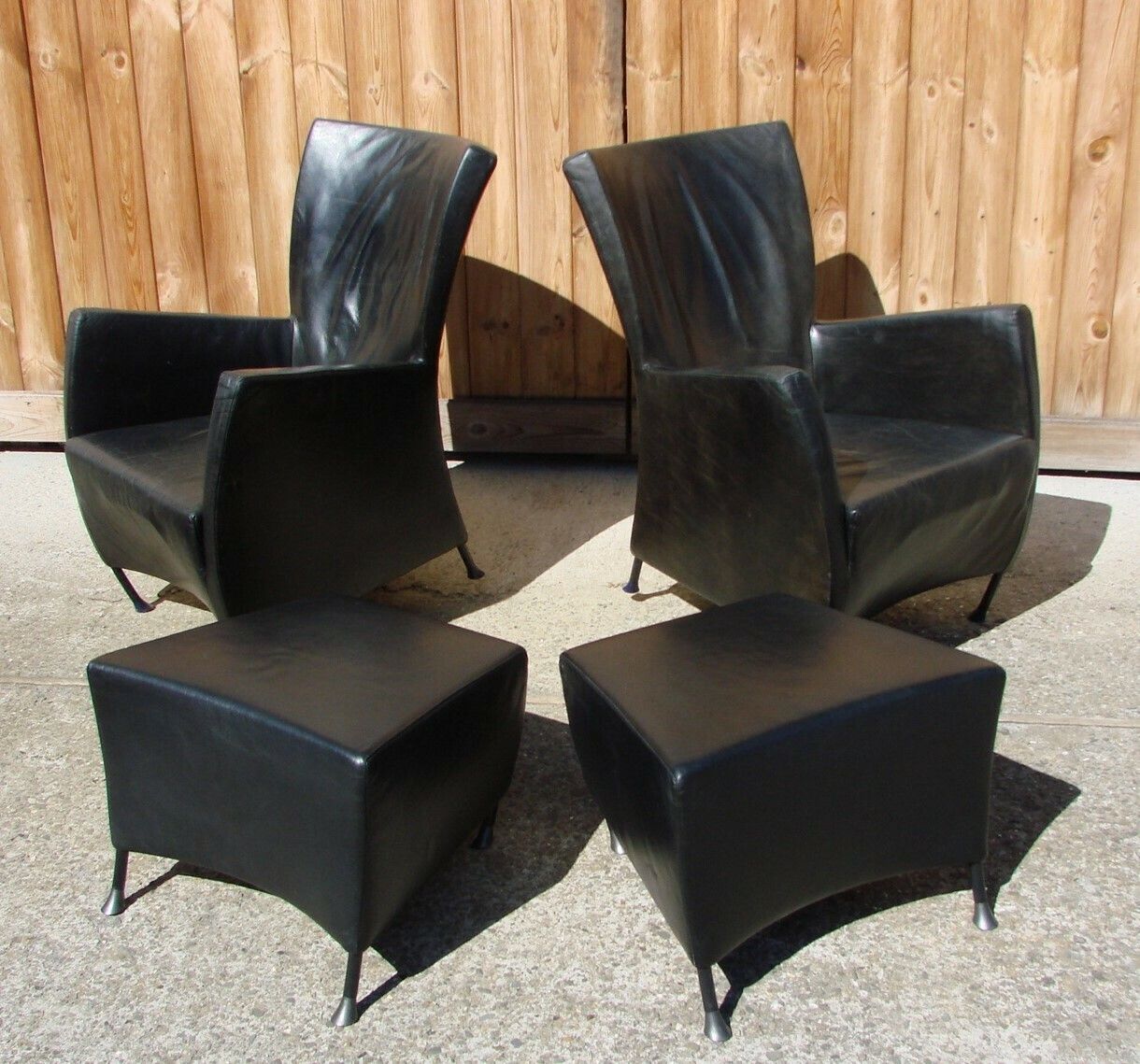 699.0 Pair Of Armchairs With Footstool Montis, 1980s photo