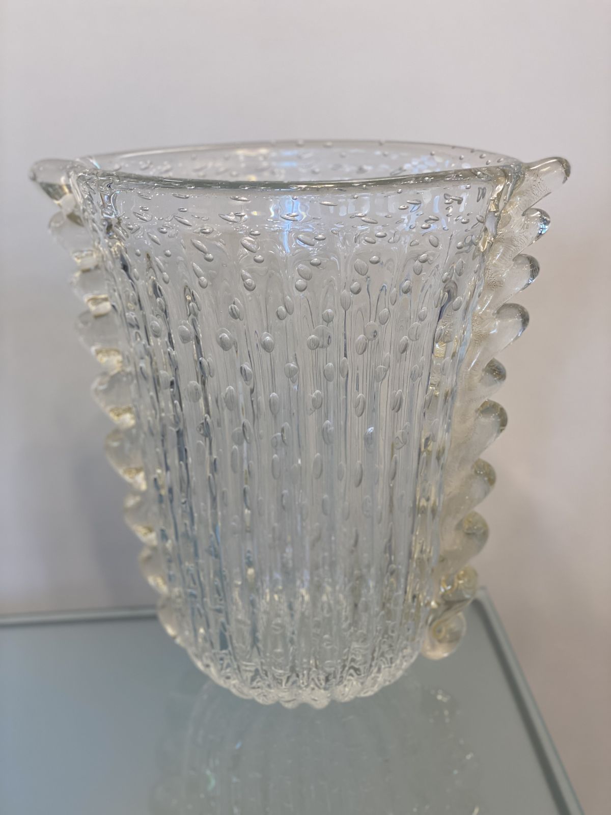 Impressive Handmade Multicolors Murano Glass Vase Like Venini Ercole Barovier Style