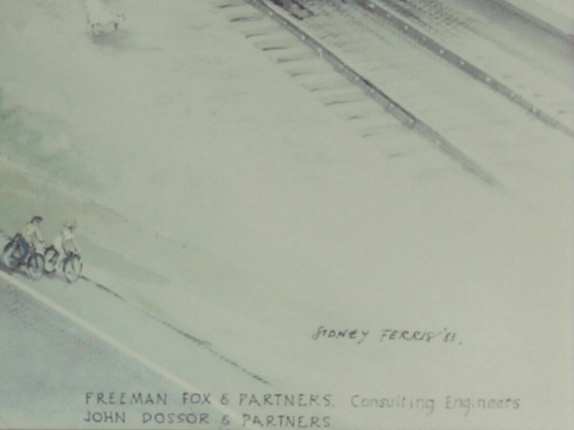 Print Of A Watercolour By Sidney Ferris Proposed A143 Bungay By Pass From 1983 photo for sale