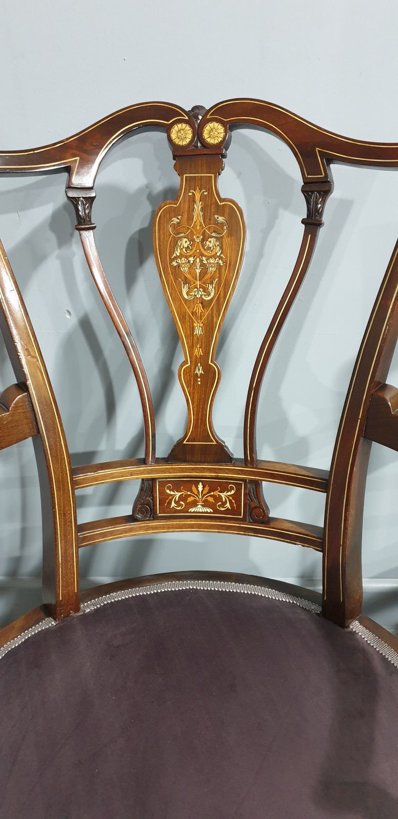Lovely Pair Inlaid Mahogany Tub Chairs photo furniture